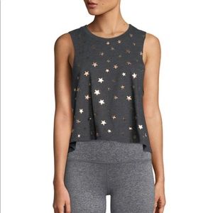 Spiritual Gangster Stars Foil Graphic Cropped Tank